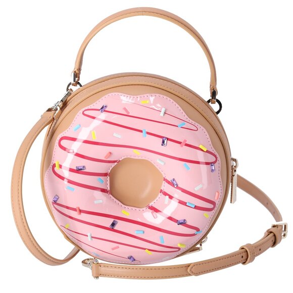 Kate Spade Novelty Bag Coffee Break 3D Donut Crossbody Pink Multi - Picture 3 of 7